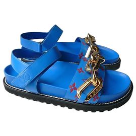 LOUIS VUITTON Paseo Flat Comfort Sandale oder Walk Comfort LV Hellblau