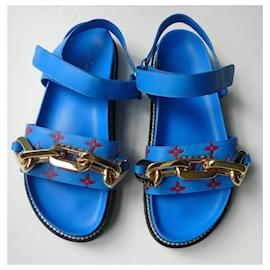 Louis Vuitton-LOUIS VUITTON Paseo Flat Comfort sandal or Walk Comfort LV-Light blue