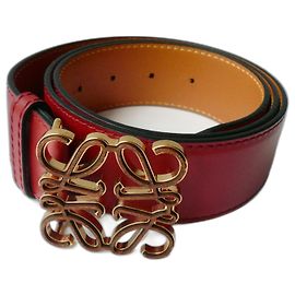 LOEWE Orange-red leather belt T85 New condition Orange