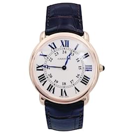 Cartier-Orologio Cartier, "Rotondo Louis Cartier", Oro rosa, cuir.-Altro