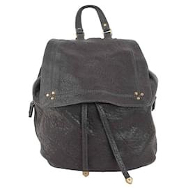 Jerome Dreyfuss Leather Sling Backpack Black