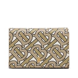 Burberry-Brown Burberry Monogram TB Double Flap Wallet-Brown