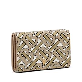 Burberry-Brown Burberry Monogram TB Double Flap Wallet-Brown