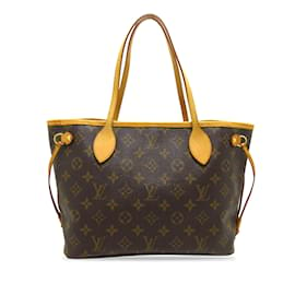 Louis Vuitton-Sac cabas marron Louis Vuitton Monogram Neverfull PM-Marron