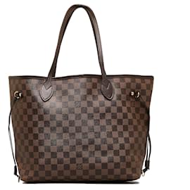 Louis Vuitton-Sac cabas marron Louis Vuitton Damier Ebene Neverfull MM-Marron