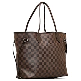 Louis Vuitton-Sac cabas marron Louis Vuitton Damier Ebene Neverfull MM-Marron