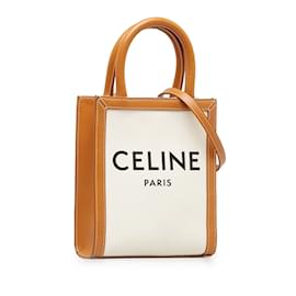 Céline-Bolsa Celine Mini Cabas Vertical Branca-Branco