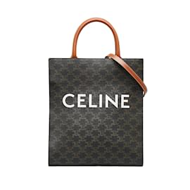 Céline-Bolso satchel Cabas vertical pequeño Triomphe marrón Celine-Castaño