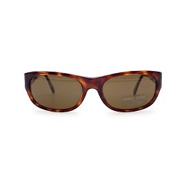 Giorgio Armani Gafas de sol rectangulares marrones vintage 845 050 140 MM Castaño