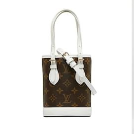 Louis Vuitton-Louis Vuitton Monogram Nano Beuteltasche Canvas Handtasche M81489 In sehr gutem Zustand-Braun