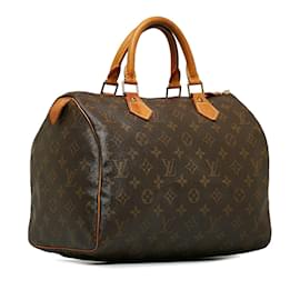 Louis Vuitton-Louis Vuitton Monogram Speedy 30 Bolso de Lona M41526 en buen estado-Castaño