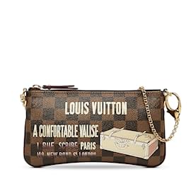 Louis Vuitton-Louis Vuitton Pochette Mila MM Chain Accessory Pouch N63091 in Great Condition-Brown