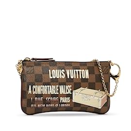 Louis Vuitton-Louis Vuitton Pochette Mila MM Chain Accessory Pouch N63091 in Great Condition-Brown