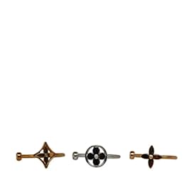 Louis Vuitton-Louis Vuitton 18Conjunto de anillos ideales con monograma K Anillo de metal Q9F15F en buen estado-Dorado