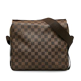 Louis Vuitton-Louis Vuitton Damier Ebene Naviglio Canvas Shoulder Bag N45255 in buone condizioni-Marrone