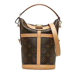 Louis Vuitton-Louis Vuitton Monogram Reisetasche Lederhandtasche M43587 In sehr gutem Zustand-Braun