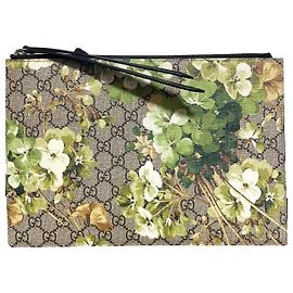 Pochette zippée Gucci GG Supreme Blooms Beige Beige