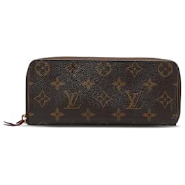 Louis Vuitton-Louis Vuitton Brown Monogram Portefeuille Clemence-Brown