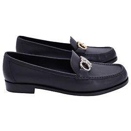 Mocassini Gancini Salvatore Ferragamo in Pelle Nera Nero