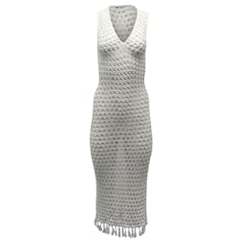 Autre Marque-Marysia Crochet Sleeveless Dress in White Cotton-White,Cream