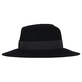 Maison Michel-Maison Michel Fedora Hat in Black Wool-Black