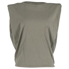 Autre Marque-Das Frankie Shop Eva Padded Shoulder Muscle T-Shirt aus grüner Baumwolle-Grün