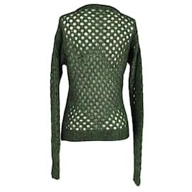 Isabel Marant-Isabel Marant Open-Knit Sweater in Green Wool-Green
