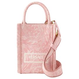 Bolso Tote Athena Mini - Versace - Algodón - Rosa Rosa
