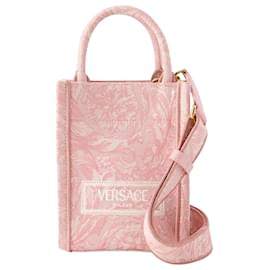 Versace-Mini sac cabas Athena - Versace - Coton - Rose-Rose