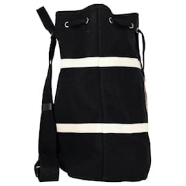 Saint Laurent-Saint Laurent Rive Gauche Backpack in Black Canvas-Black