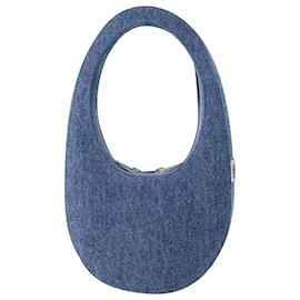 Coperni-Denim Mini Swipe Bag – Coperni – Canvas – verwaschenes Blau-Blau