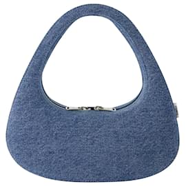 Coperni-Swipe Baguette Bag - Coperni - Canvas - Washed Blue-Blue