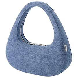 Coperni-Swipe Baguette Bag - Coperni - Canvas - Washed Blue-Blue