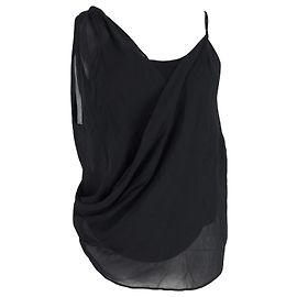 Helmut Lang Blouse drapée en coton noir Noir