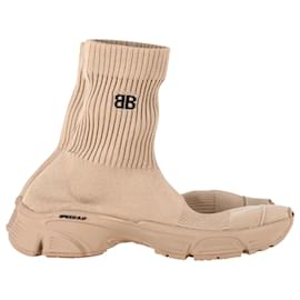 Balenciaga-balenciaga 3.0 Sock Sneakers in Beige Polyester-Beige