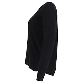 Theory-Theory Round Neck Jumper in Black Cashmere-Black