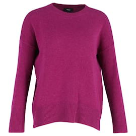 Theory-Theory Round Neck Jumper in Purple Cashmere-Purple