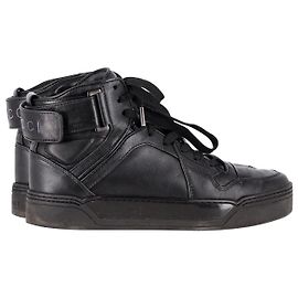 Baskets montantes Gucci en cuir noir Noir