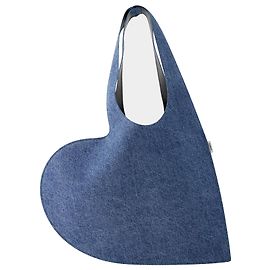 Borsa shopper mini cuore - Coperni - Tela - Blu lavato Blu