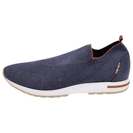 Loro Piana-Sneakers Slip-On Loro Piana in maglia di lana Blu-Blu