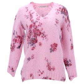 Philosophy di Lorenzo Serafini Gestrickter Blumenpullover aus rosa Mohair Pink