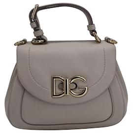 Dolce & Gabbana-Dolce & Gabbana Wifi Top Handle Bag in Grey Leather-Grey