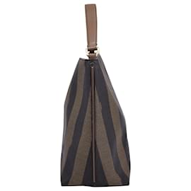Fendi-Fendi Pequin Hobo Bag in Brown Canvas-Brown