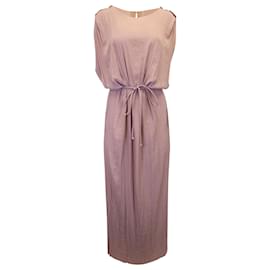 Acne-Acne Studios Tie Waist Maxi Dress in Pink Polyester-Pink