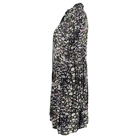 Ganni-Ganni Georgette-Kleid aus Viskose mit Blumendruck-Andere,Python drucken