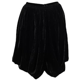 Alaïa-Alaia Asymmetric Mini Skirt in Black Polyester-Black
