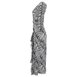 Autre Marque-Rixo Rose Open Back Ruffled Maxi Dress in Animal Print Silk -Other