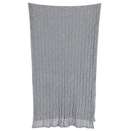 Hermès Hermes Muffler de malha com motivo de corrente em algodão cinza e seda Marrom
