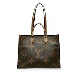 Louis Vuitton-Louis Vuitton Monogram Reverse Giant OnTheGo GM  Canvas Handbag M45320 in Excellent condition-Brown