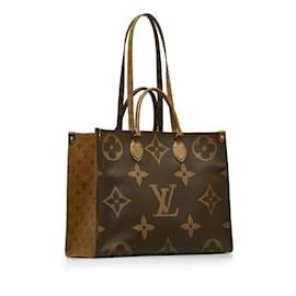 Louis Vuitton-Louis Vuitton Monogram Reverse Giant OnTheGo GM Bolso de lona M45320 En muy buenas condiciones-Castaño